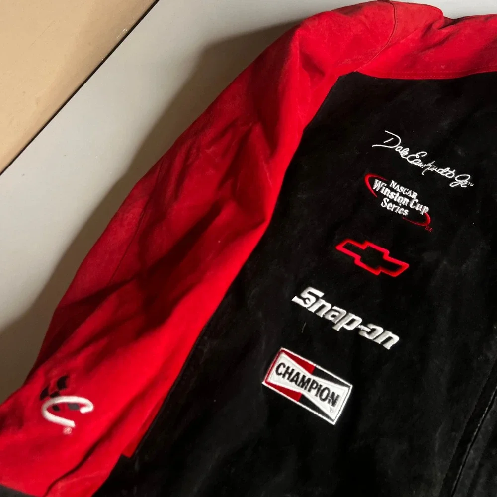 Wilsons Leather Chase Authentics Dale Earnhardt Jr 8 Budweiser NASCAR Jacket XL